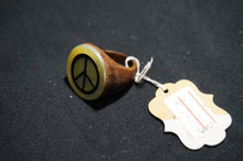 Load image into Gallery viewer, Peace Sign wooden Ring, Size 7 1/4