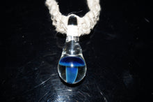 Load image into Gallery viewer, The Black Top Blue Mushroom glass pendant with hemp chain - Caliculturesmokeshop.com