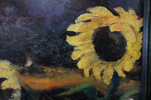 Sunflowers in the Windstorm by Emil Nolde German print in Wood Frame - Caliculturesmokeshop.com
