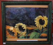 Load image into Gallery viewer, Sunflowers in the Windstorm by Emil Nolde German print in Wood Frame - Caliculturesmokeshop.com
