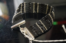 Load image into Gallery viewer, Black/Silver Glass Beaded Bracelet - Caliculturesmokeshop.com
