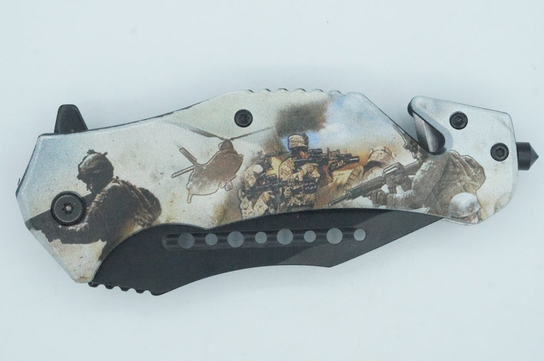 Folded Knife with Window Breaker and Rope Cutter - ohiohippiessmokeshop.com