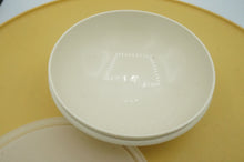Load image into Gallery viewer, Vintage Tupperware Gold Chip &amp; Dip Appetizer Party Tray With Attached Bowl

