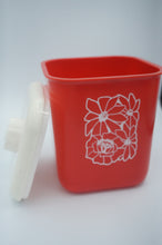 Load image into Gallery viewer, Red Container with Flower Print/Art - ohiohippies.com

