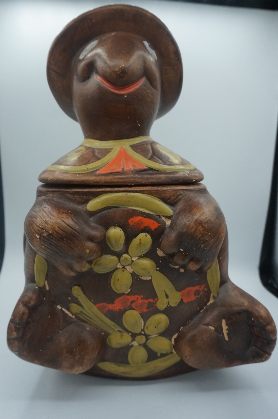 California Originals Pottery Turtle Cookie Jar 1960's - ohiohippies.com
