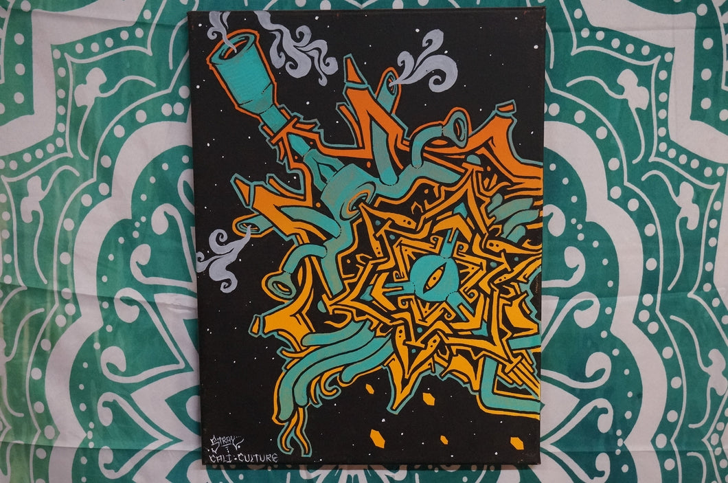 Abstract Water Pipe Acrylics Canvas Art - Caliculturesmokeshop.com