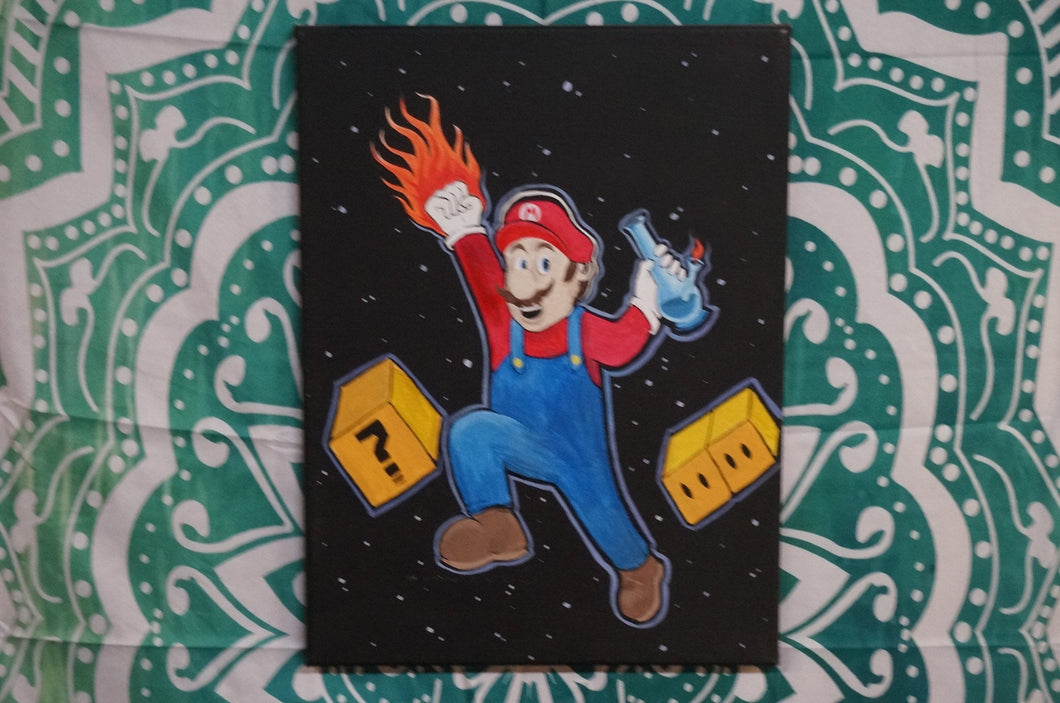 Water Pipe Jumping Mario Acrylics Canvas Art - Caliculturesmokeshop.com
