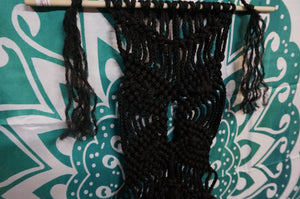 Pure Black Macrame Wall Hanger - ohiohippiessmokeshop.com