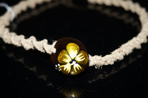 The Golden Flower bead pendant with hemp chain - Caliculturesmokeshop.com