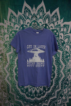 Load image into Gallery viewer, Get in loser we&#39;re doing butt stuff Medium purple small T-shirt - Caliculturesmokeshop.com
