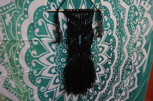 Pure Black Macrame Wall Hanger - ohiohippiessmokeshop.com